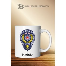 3B Baskı Reklam Promosyon Meslekler Serisi Porselen Kupa Bardak-Polis (İsim Yazılabilir)