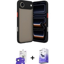 İlk El Grup Ieg™ iPhone 17 Air Ahenk Çizgi Serisi - Siyah Bilvis 5in1 5d Magic Hayalet Cam Ekran Koruyucu + Lacivert Bilvis Titan Kamera Lens