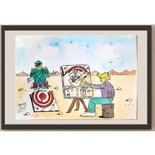Karikatural Hosseini Kazem 29X21CM Orijinal Karikatür BOD04095