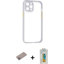İlk El Grup Ieg™ iPhone 12 Pro Max Nova Asil Özel Seri - Siyah Polymer Nano Ekran Koruyucu + Sierra Blue Shine Kamera Lens Koruma Cam