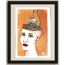 Karikatural S x 15X10CM Orijinal Karikatür BOD04258
