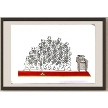 Karikatural Li Runquan 29X21CM Orijinal Karikatür BOD04996