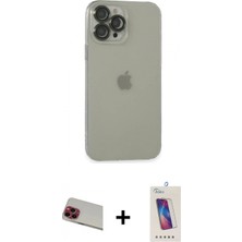 İlk El Grup Ieg™ iPhone 13 Pro Max Ufuk Minimal Özel Seri - Siyah Joko 5d Cam + Kırmızı Rainbow Kamera Lens Koruma Cam