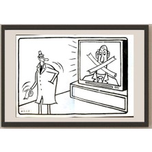 Karikatural Li Guangjun 27X19CM Orijinal Karikatür BOD04980