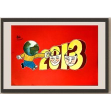 Karikatural Nguyen Huu Due 29X21CM Orijinal Karikatür BOD05200