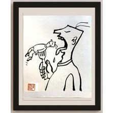 Karikatural Ye Ting 24X18CM Orijinal Karikatür BOD04998