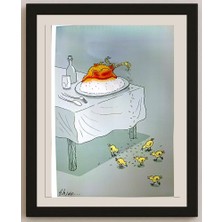 Karikatural Ehsan Ganji 29X21CM Orijinal Karikatür BOD05248