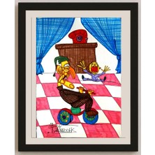 Karikatural Omay Seddek Mostafa 29X21CM Orijinal Karikatür BOD05203