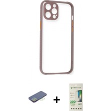 İlk El Grup Ieg™ iPhone 12 Pro Max Nova Asil Özel Seri - Siyah 20D Premium Cam Ekran Koruyucu + Yeşil Renkli Kamera Lens Koruma Cam