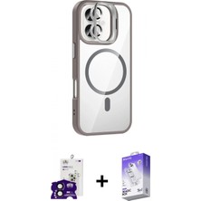 İlk El Grup Ieg™ iPhone 16 Yadigar Asil Koleksiyonu - Siyah Bilvis 5in1 3D Magic Cam Ekran Koruyucu + Siyah Bilvis Titan Kamera Lens