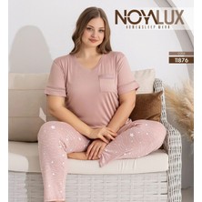 Noyalux 11876 Kadın Battal Kısa Kollu Pijama Takımı