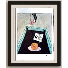Karikatural Dilyan Dochev 43X30CM Orijinal Karikatür BOD04654