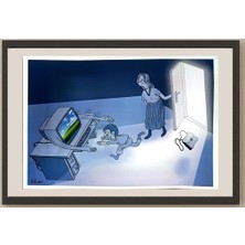 Karikatural Ehsan Ganji 29X21CM Orijinal Karikatür BOD05247