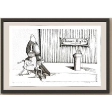 Karikatural Nahid Maghdoud 35X25CM Orijinal Karikatür BOD04646