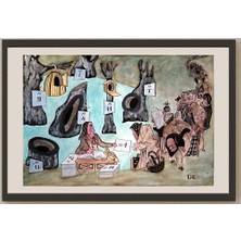 Karikatural Dilyan Dochev 43X30CM Orijinal Karikatür BOD04650