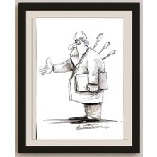 Karikatural Goran Celicanin 25X17CM Orijinal Karikatür BOD04743