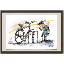 Karikatural Viacheslav Bibishel 29X21CM Orijinal Karikatür BOD05264