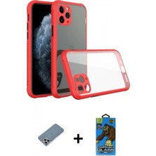 İlk El Grup Ieg™ iPhone 11 Pro Max Nova Asil Özel Seri - Siyah 18D Cam Ekran Koruyucu + Gümüş Metal Kamera Lens Koruma Cam