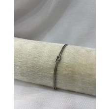 Lumiera Silver 925 Ayar Gümüş Oksitli Düğüm Model Kadın Bileklik - 17+4cm