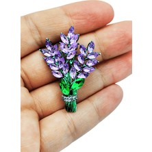BB Bi Butik Shop Ametist Işıltılı Kristal Buket Broş