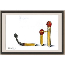 Karikatural Hafez Baba 18X12CM Orijinal Karikatür BOD04844