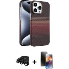 İlk El Grup Ieg™ iPhone 15 Pro Max Doruk Serisi - Siyah 3D Antistatik Mat Seramik Nano Ekran Koruyucu + Siyah Raze Metal Kamera Lens
