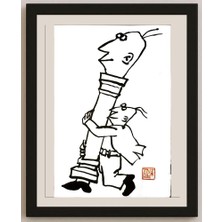 Karikatural Ye Ting 28X19CM Orijinal Karikatür BOD04999