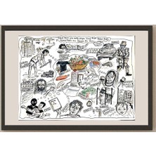 Karikatural Gauti Minde 39X33CM Orijinal Karikatür BOD04660