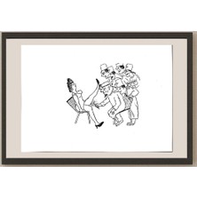 Karikatural Yosef Fayer 33X23CM Orijinal Karikatür BOD04615