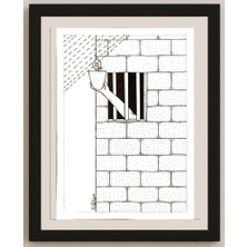 Karikatural Waleed Naif Mohammed 29X21CM Orijinal Karikatür BOD04986