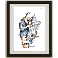 Karikatural Tarek Seliem Mikhail 29X21CM Orijinal Karikatür BOD04766