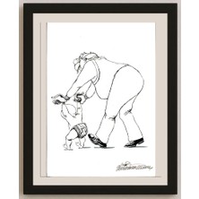 Karikatural Goran Celicanin 33X21CM Orijinal Karikatür BOD05184