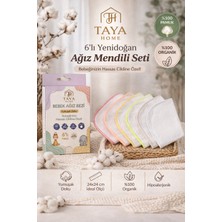 Taya Home 6’lı Yenidoğan Bebek Ağız Mendili Seti %100 Pamuk Ağız Bezi 24X24CM