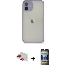 İlk El Grup Ieg™ iPhone 11 Pro Max Ahenk Çizgi Serisi - Siyah 34D Hayalet Izgaralı Cam + Kırmızı Pers Alüminyum Kamera Lens