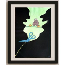 Karikatural Masoud Ziaei Zardkhashosei 29X21CM Orijinal Karikatür BOD04845