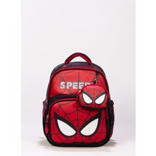 Jasfur Örümcek Anaokulu Çantası Kırmızı-Siyah Kreş,okul Öncesi Sırt Çantası Cüzdan Hediyeli Çocuk Çantası