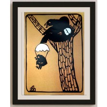 Karikatural Abraham Averbuch Ash 29X21CM Orijinal Karikatür BOD04569