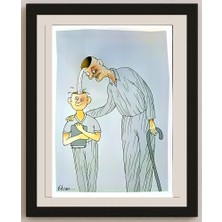 Karikatural Ehsan Ganji 29X21CM Orijinal Karikatür BOD04577