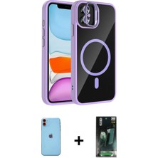 İlk El Grup Ieg™ iPhone 11 Yadigar Asil Koleksiyonu - Siyah 360 Mat Full Body Arka Koruyucu + Turuncu Neon Fosforlu Kamera Lens