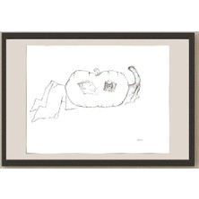 Karikatural Saryal 43X30CM Orijinal Karikatür BOD05295