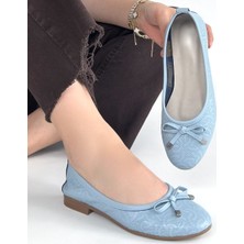 SEPET365 Jnues Mavi Deri Babet Ayakkabı