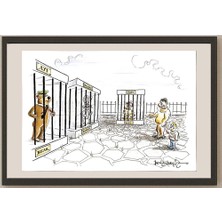 Karikatural Deniz Dokgözl 29X21CM Orijinal Karikatür BOD5006