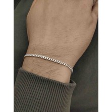 Lumiera Silver 925 Ayar Gümüş Gurmet Model Erkek Bileklik -21CM/3MM
