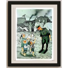 Karikatural Ehsan Ganji 29X21CM Orijinal Karikatür BOD05249