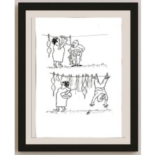 Karikatural Yosef Fayer 33X23CM Orijinal Karikatür BOD04616