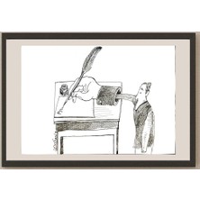 Karikatural Baniasadi Mohammad Ali 29X21CM Orijinal Karikatür BOD04667