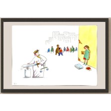 Karikatural Masoud Ziaei Zardkhashosei 29X21CM Orijinal Karikatür BOD05199