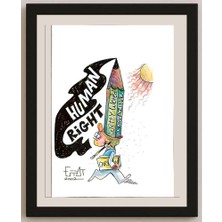 Karikatural Mohammed Effat 25X17CM Orijinal Karikatür BOD04798