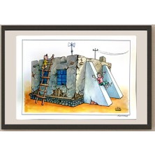 Karikatural Makhmudjon Eshonkulov 29X21CM Orijinal Karikatür BOD05272