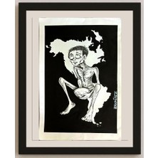 Karikatural Ramirez Jose Augusto 29X21CM Orijinal Karikatür BOD04895